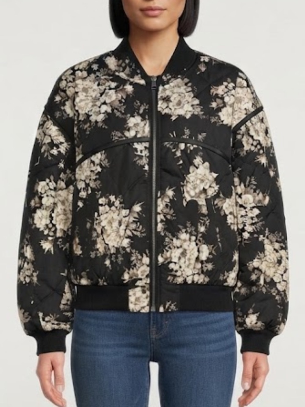 Listicle Floral Quilted Jacket